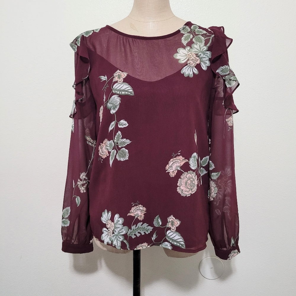 BB Dakota sheer long sleeve top S